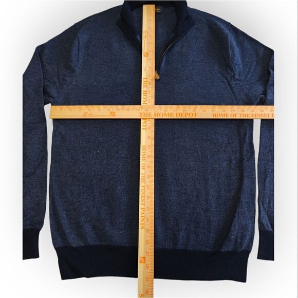 Brooks Brothers Extra Fine Italian Merino Wool Blue Zip collar Size XL - Picture 4 of 6